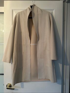 Zara Cream Hooded Open-Front Cape